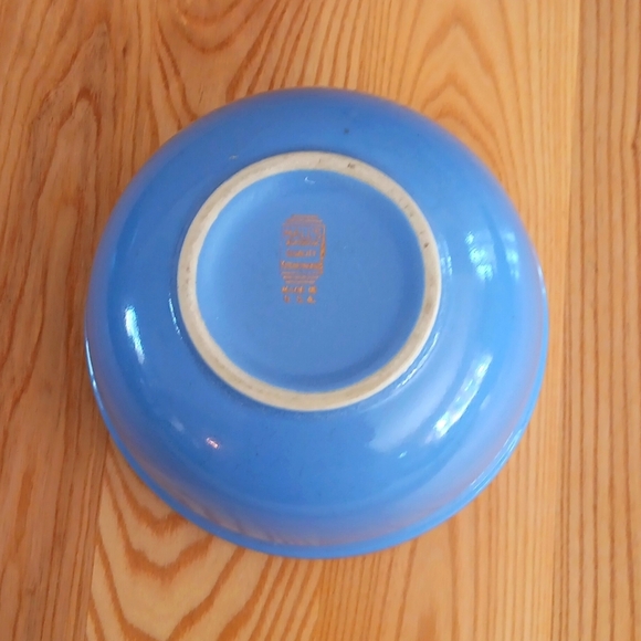 Hall's Superior Quality Kitchenware Large Mixing Bowl Blue Morning Glory Pattern - Picture 5 of 7